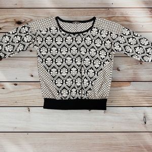 West Kei Color blocked Floral Print Blouse Top